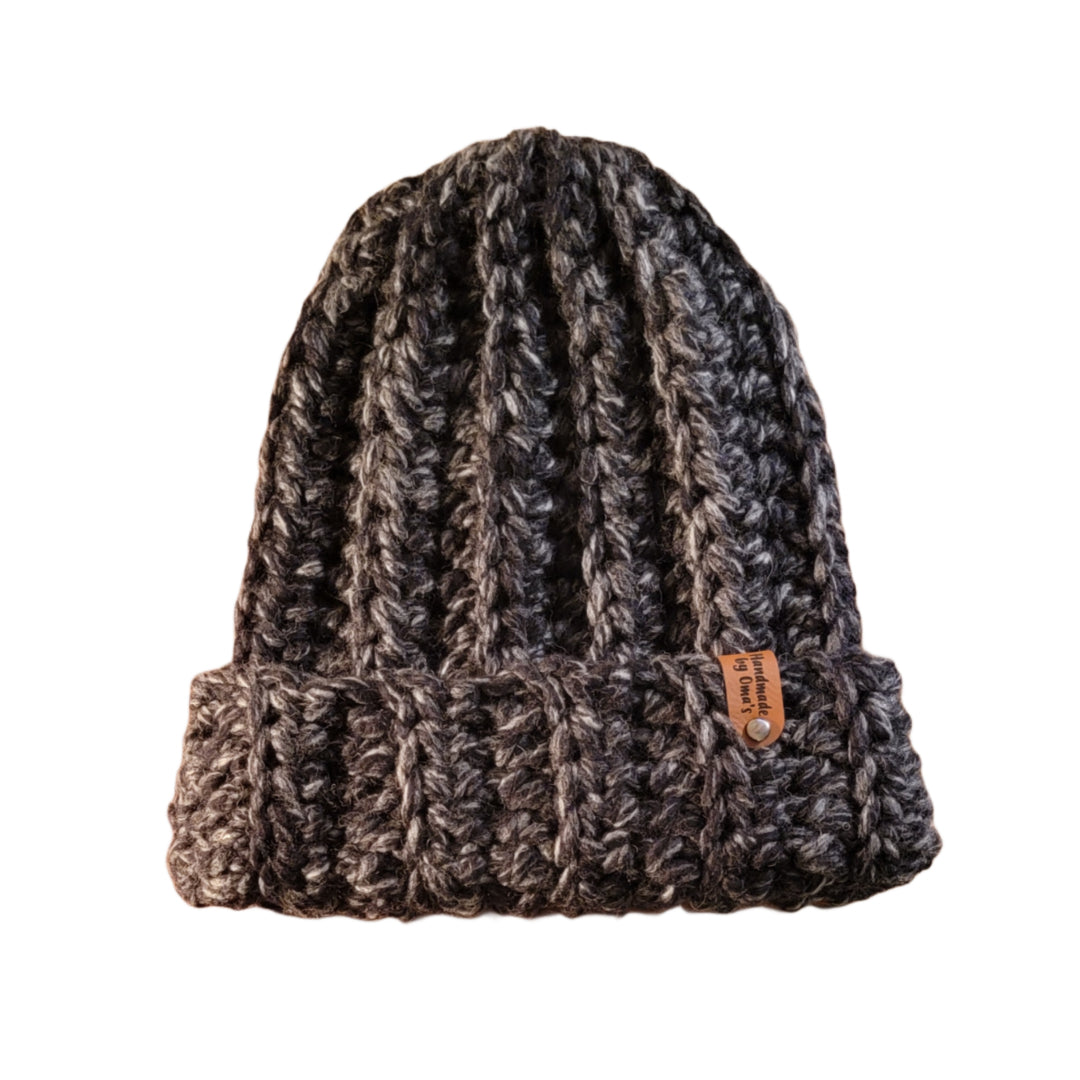 Beanie Handmade Crochet Chunky Style Charcoal Gray - Oma's Cozy Creations