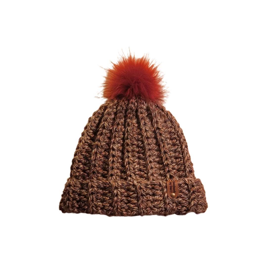 Beanie Chunky Style Yarn Fall Foliage Brown - Oma's Cozy Creations
