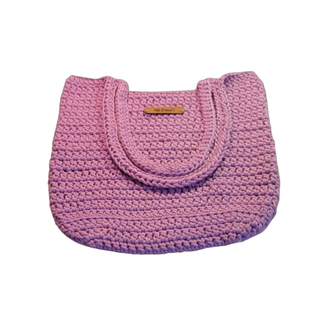 Farmers Market Bag Crochet Tote Long Handled - Oma's Cozy Creations