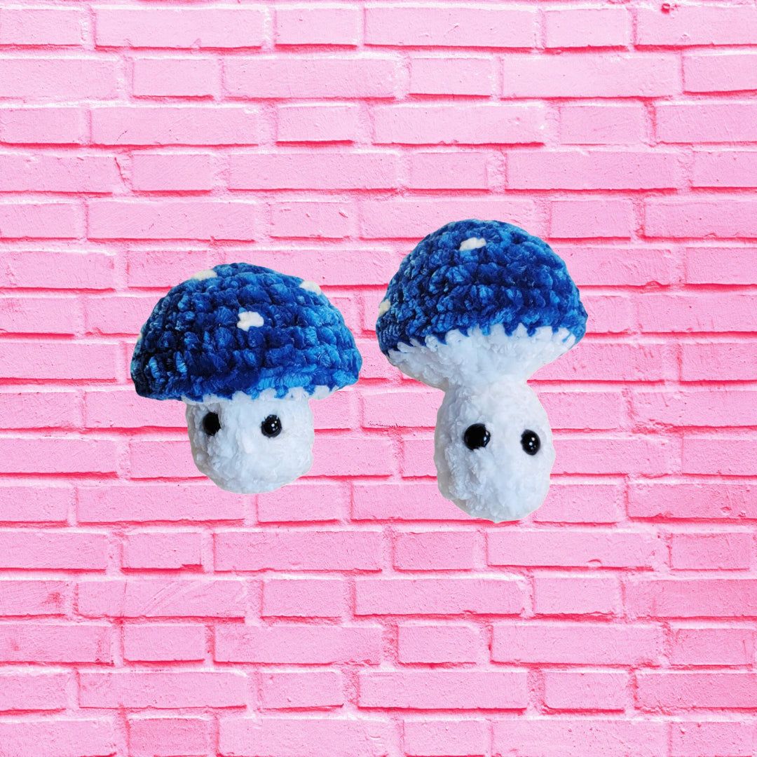 Crochet Blue Poppin Mushroom Complete DIY Kit - Oma's Cozy Creations