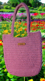 Farmers Market Bag Crochet Tote Long Handled - Oma's Cozy Creations