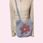 Farmers Market Bag Crochet Tote Long Handled - Oma's Cozy Creations