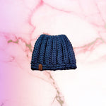 Handmade Crochet Messy Bun Beanie - Oma's Cozy Creations