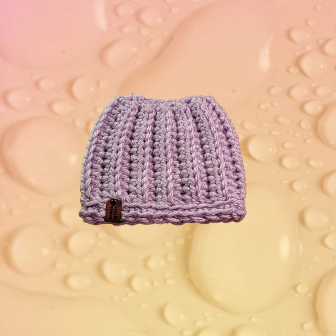 Handmade Crochet Messy Bun Beanie - Oma's Cozy Creations