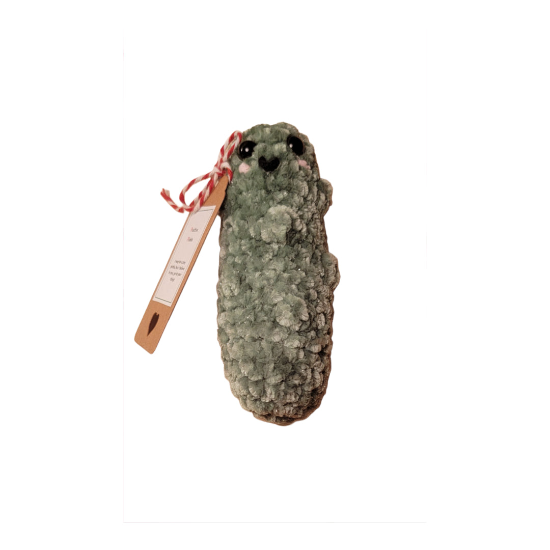 Amigurumi Positive Pickle Crocheted Plushie - Oma's Cozy Creations