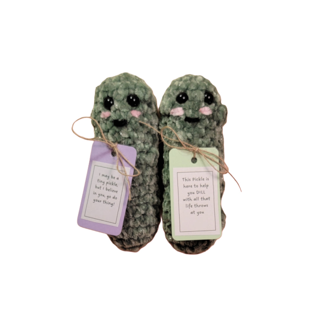 Amigurumi Positive Pickle Crocheted Plushie - Oma's Cozy Creations