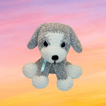 Amigurumi Puppy Plushie Gray Dog - Oma's Cozy Creations