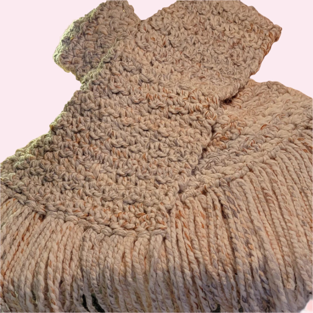Scarf Handmade Crocheted Wool Blend - Oma's Cozy Creations