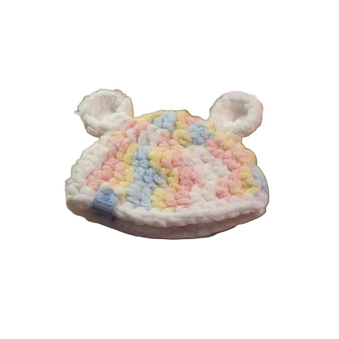 Baby Beanie Hat with Teddy Bear Ears - Oma's Cozy Creations