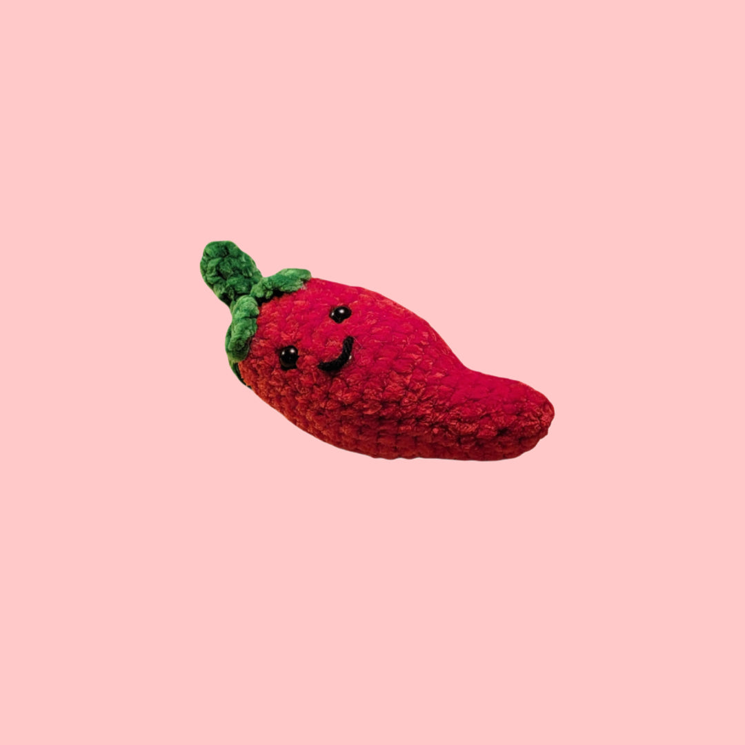 Amigurumi Positive Pepper Crocheted Chili Pepper Plushie - Oma's Cozy Creations